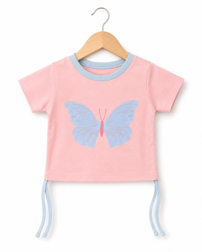 Butterfly Drawstring Baby Top