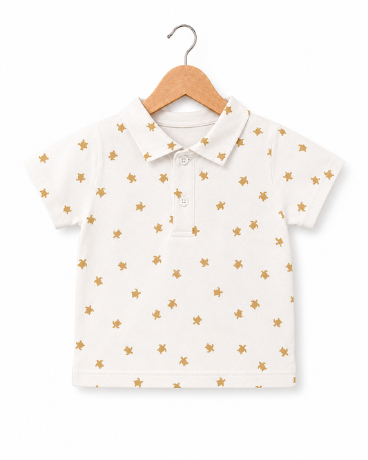 Turtle Print Baby Polo Shirt