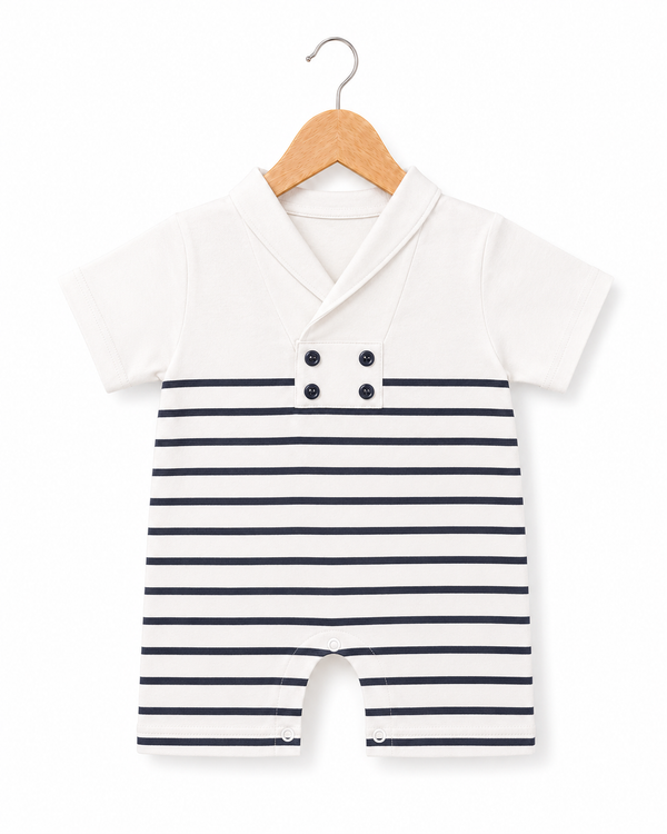 Striped Sailor Baby Boy Romper