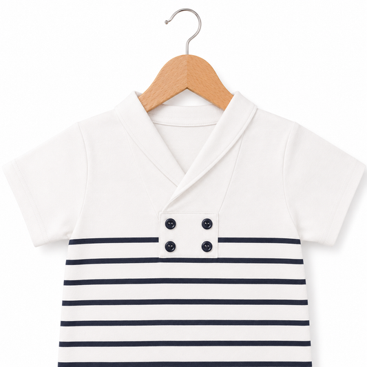 Striped Sailor Baby Boy Romper