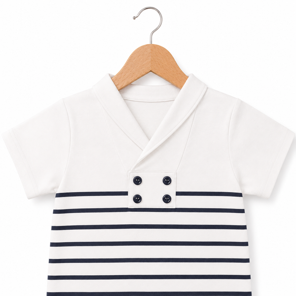 Striped Sailor Baby Boy Romper