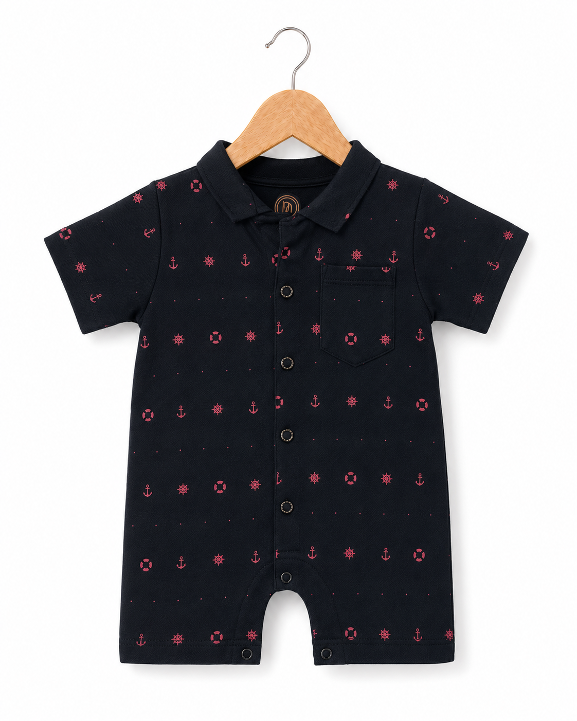 Nautical Print Baby Boy Romper