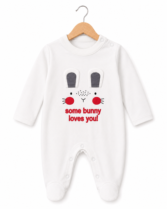 Bunny Appliqué Baby Footed Romper