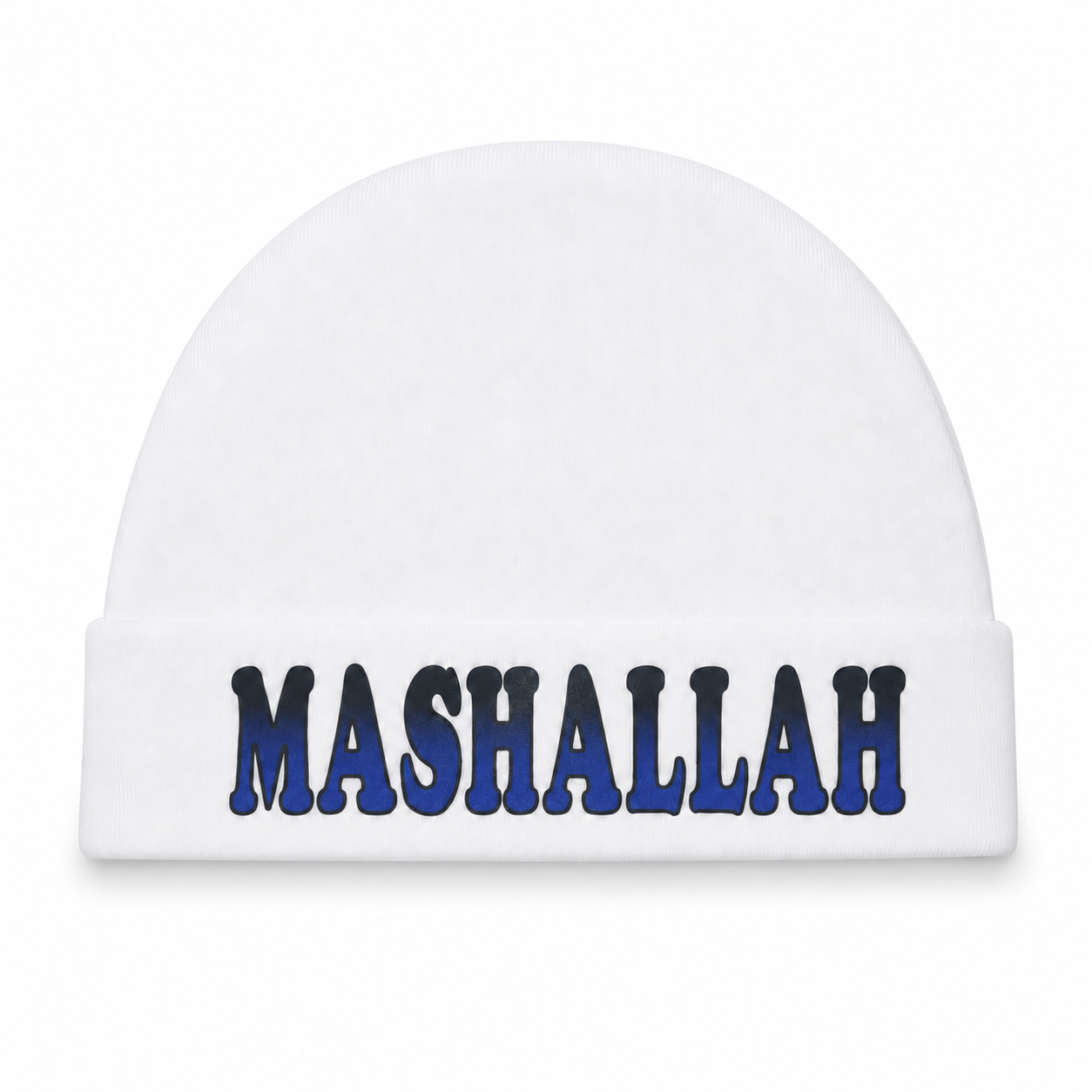 Navy Mashallah White Baby Cap