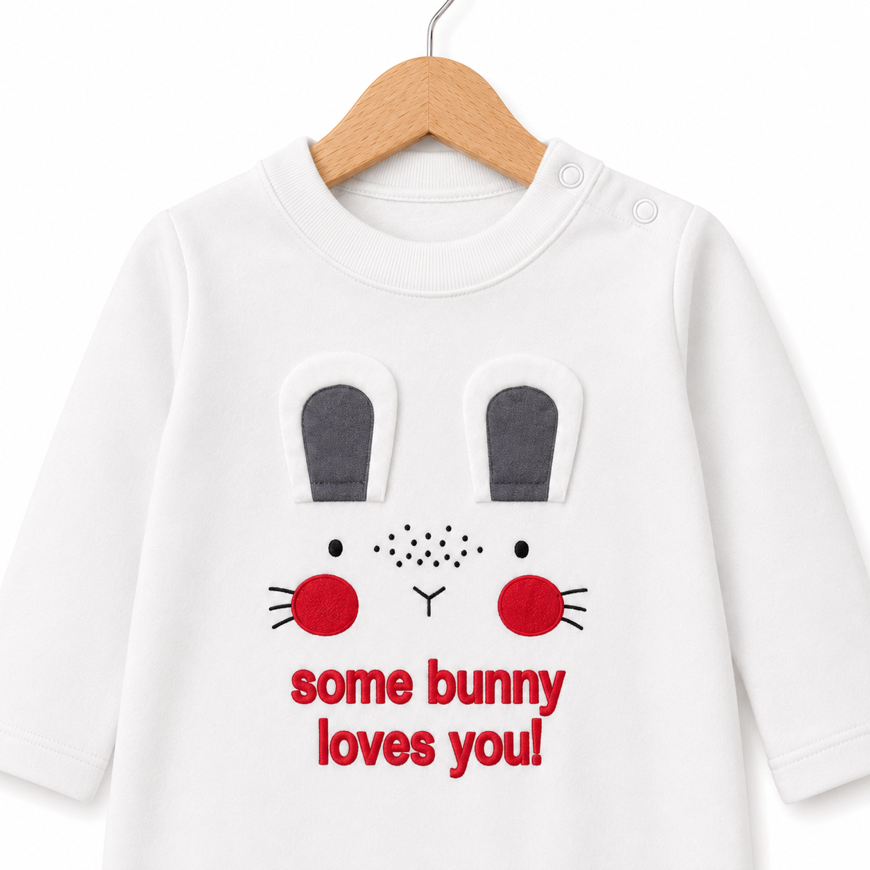 Bunny Appliqué Baby Footed Romper