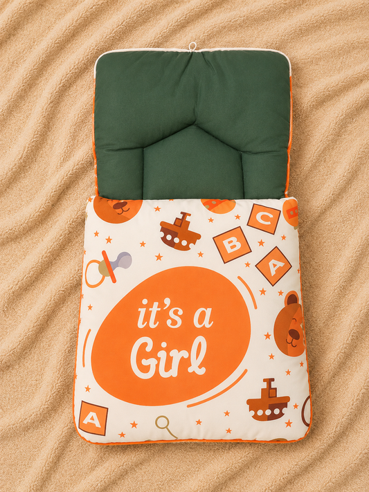 Royal Woodland Carry Nest – Forest Green, Cream & Orange