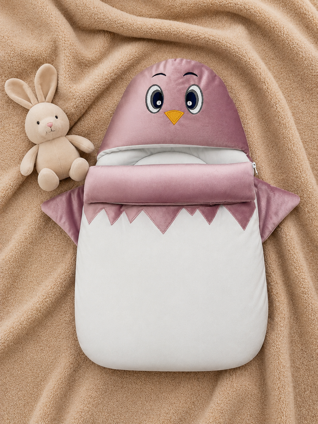 Little Bird Carry Nest – Blush Pink & White