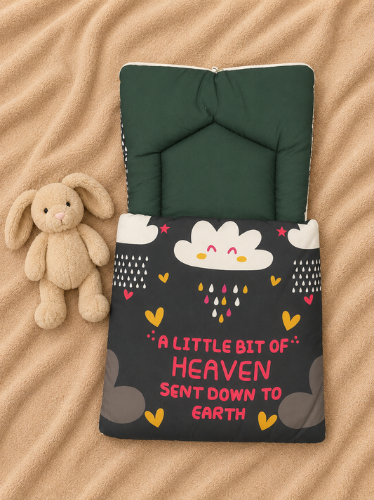 Heaven Bliss Baby Sleeping Bag – Black & bottle green