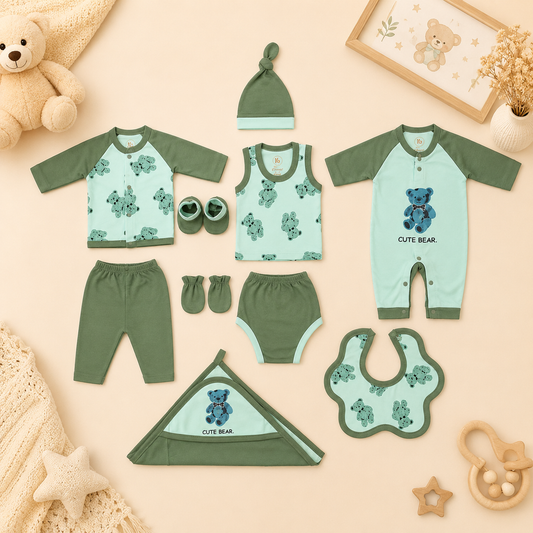 Little Bear Comfort Set-Sage Green (10 Pcs)