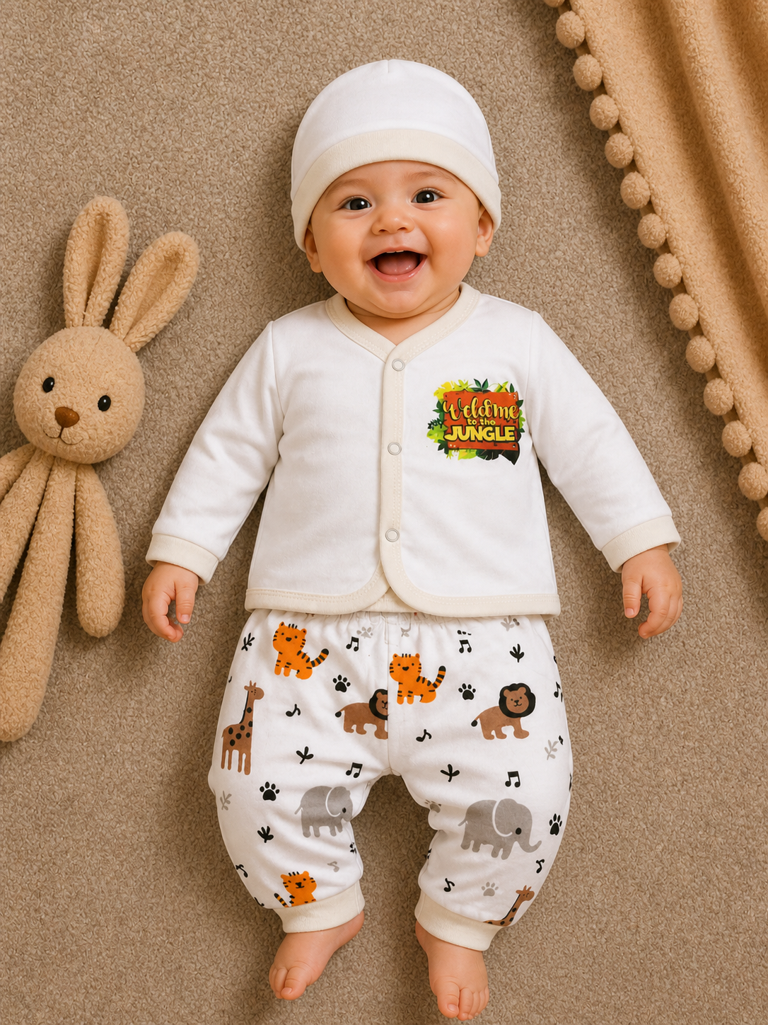 Jungle Charm Luxe Set-White & Beige
