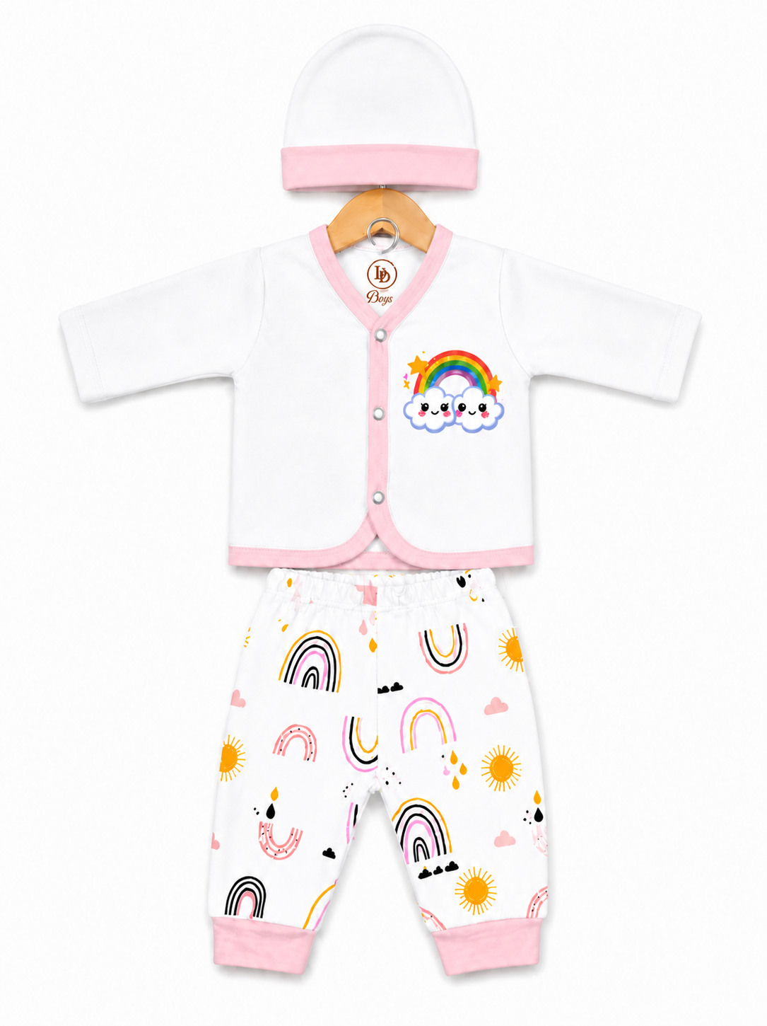 Little Wheels Luxe Set-White & Pink