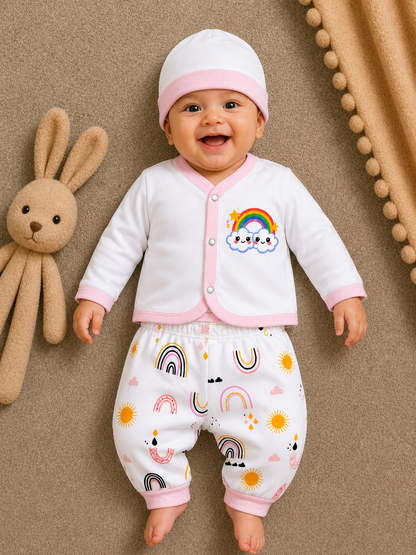 Little Wheels Luxe Set-White & Pink