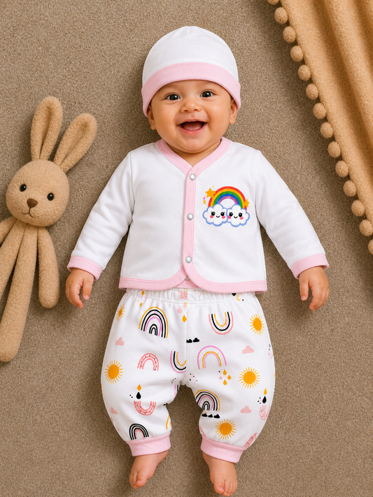 Little Wheels Luxe Set-White & Pink