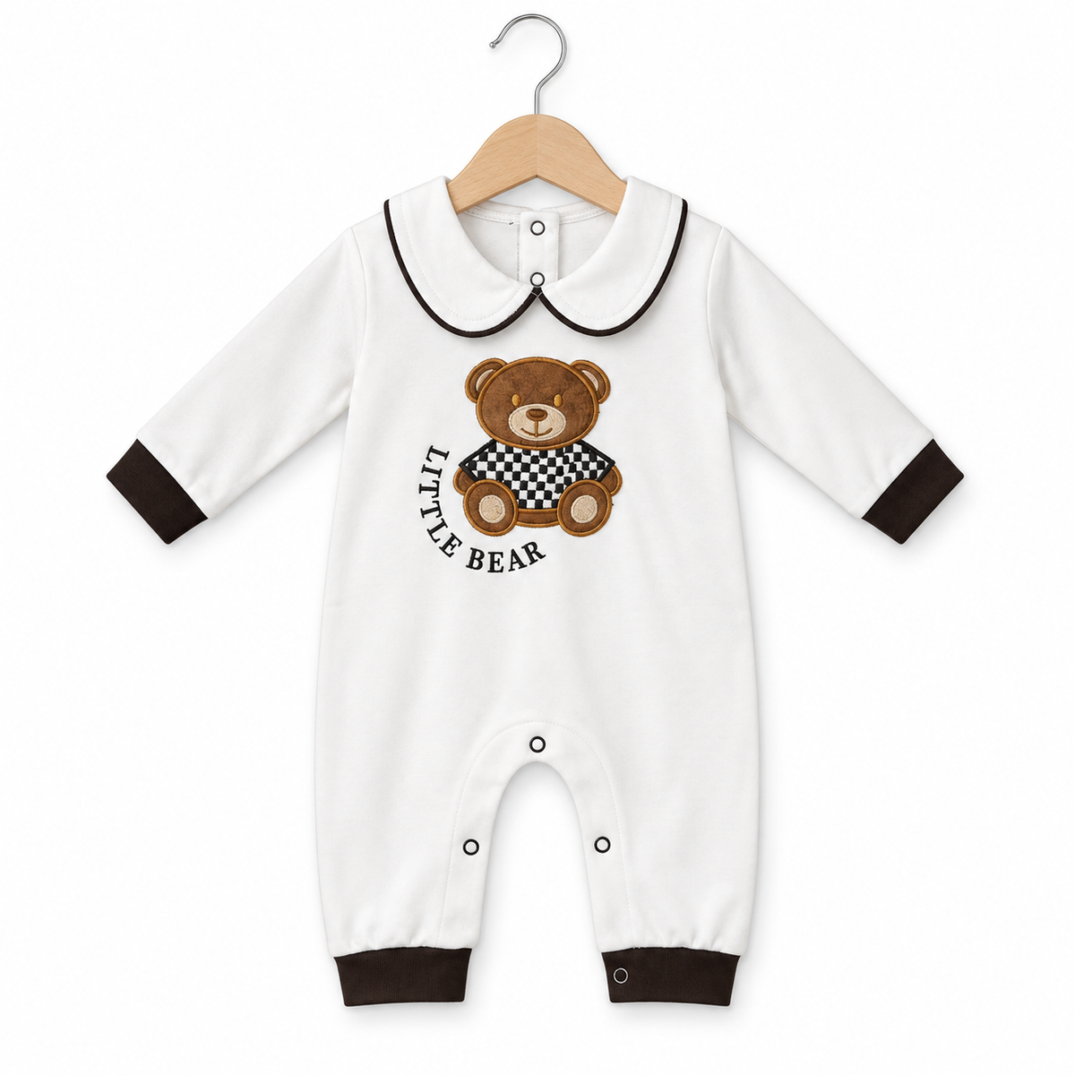 Little Bear Romper – White & Brown