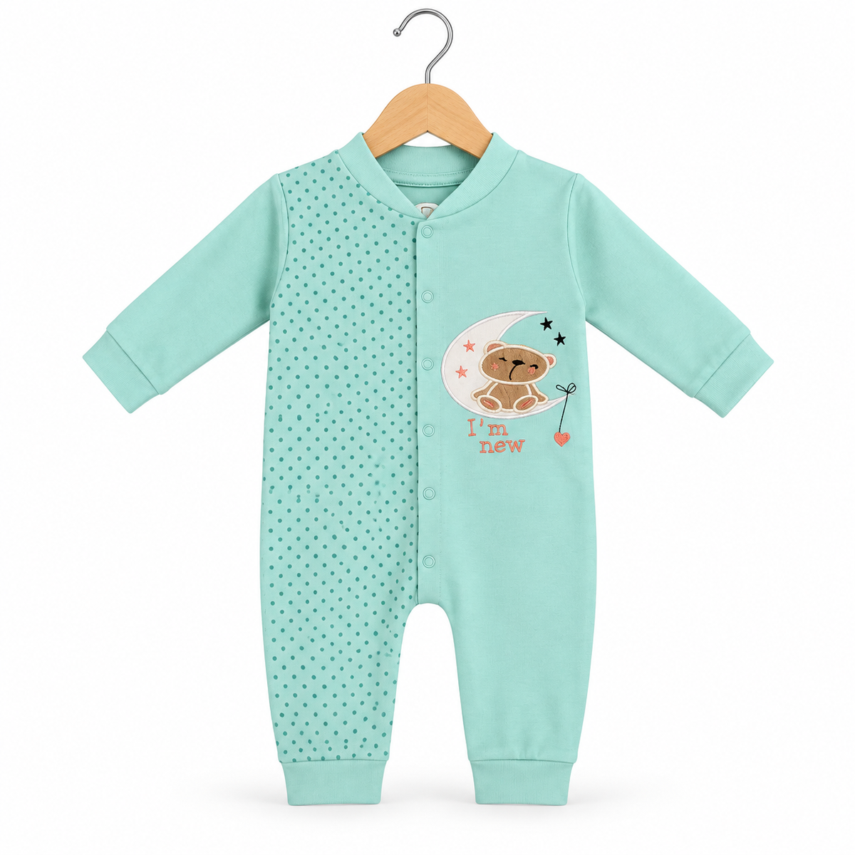Newborn Teddy Romper – Mint Green