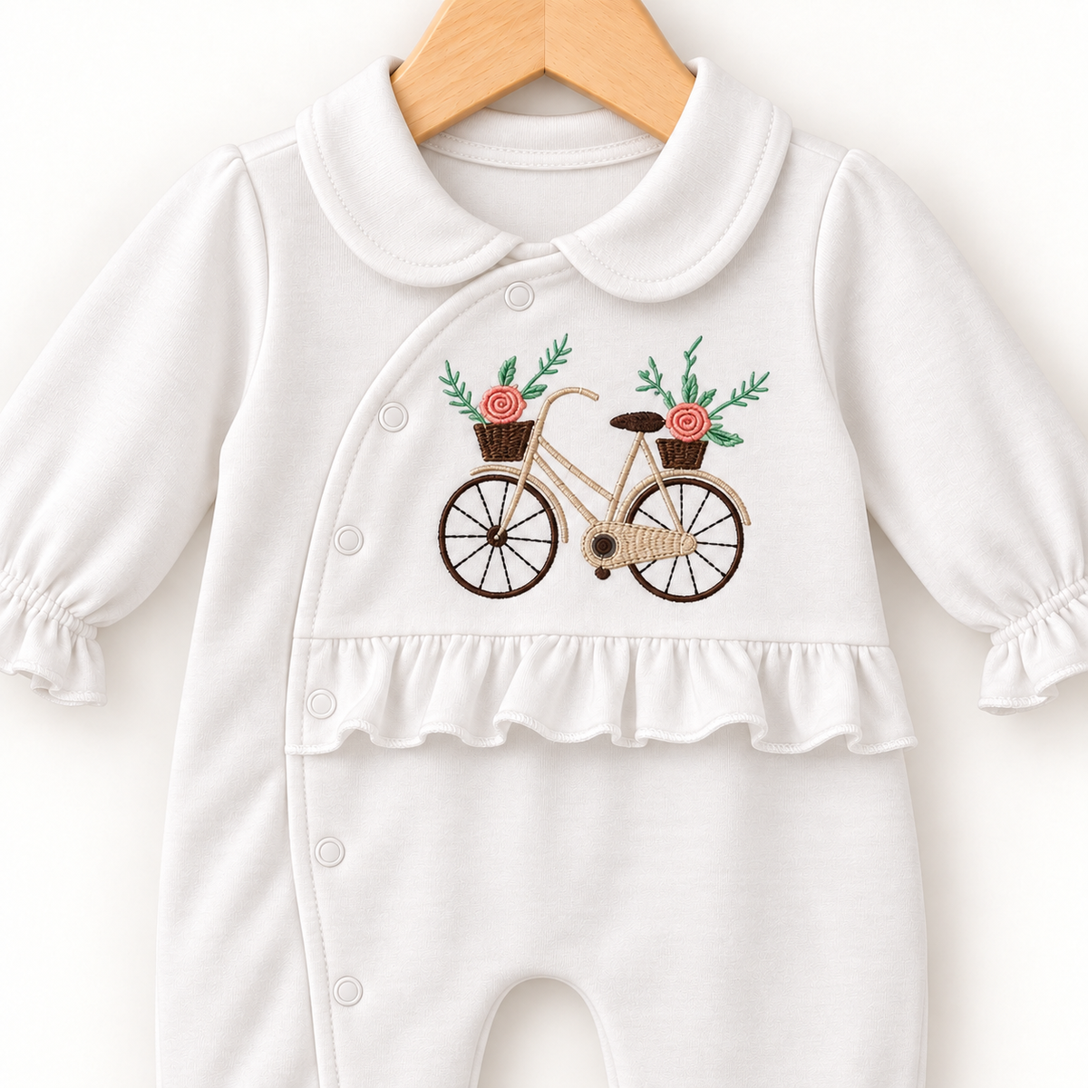 Vintage Bicycle Romper – White
