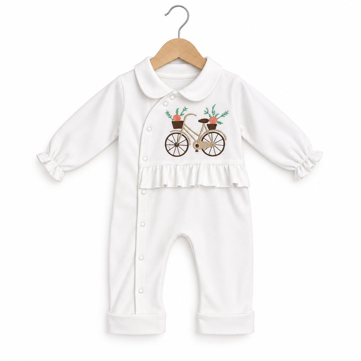 Vintage Bicycle Romper – White