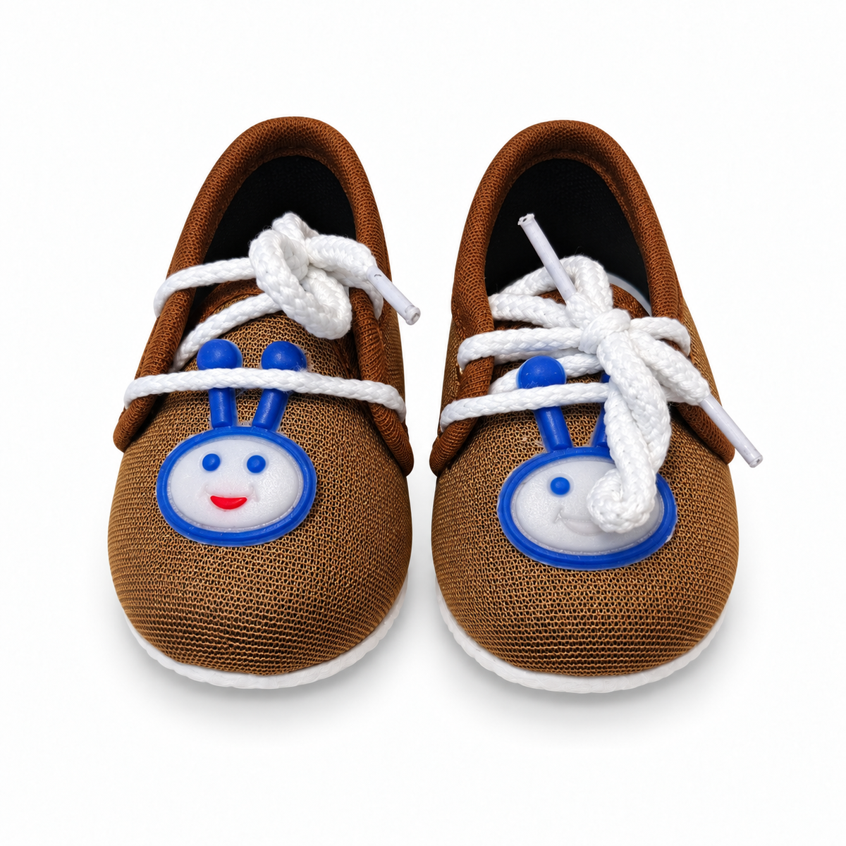 Smiley Lace Baby Shoes – Tan Brown