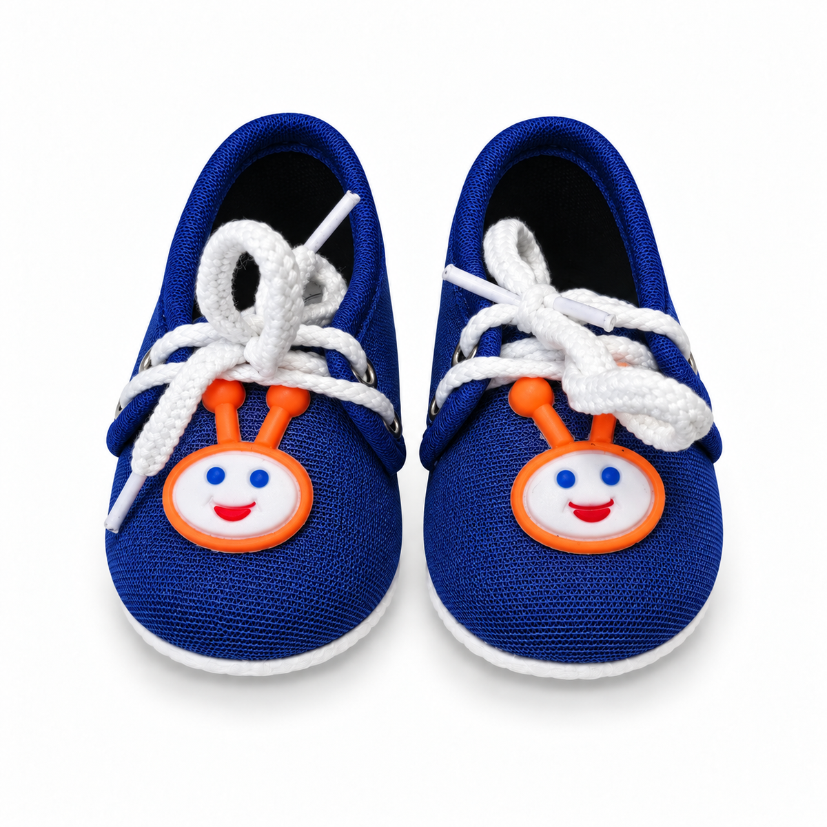 Smiley Lace Baby Shoes – Royal Blue