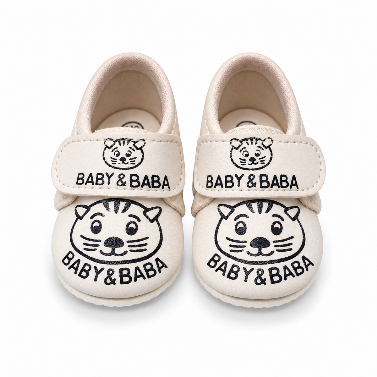 Tiger Print Baby Shoes – Cream