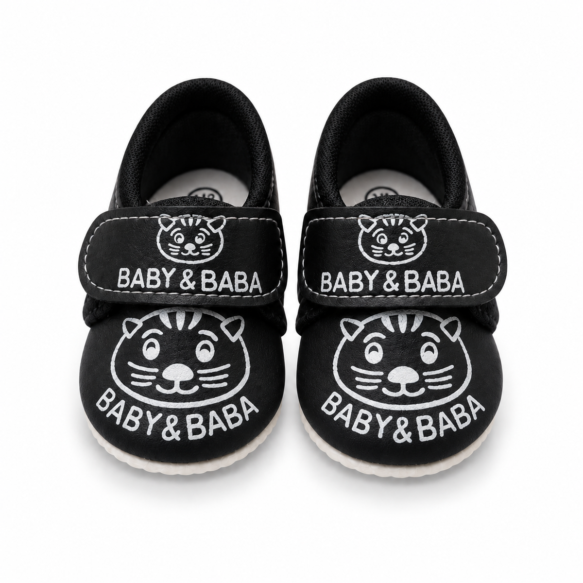 Tiger Print Baby Shoes – Black
