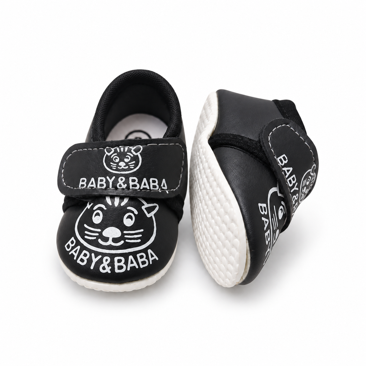 Tiger Print Baby Shoes – Black