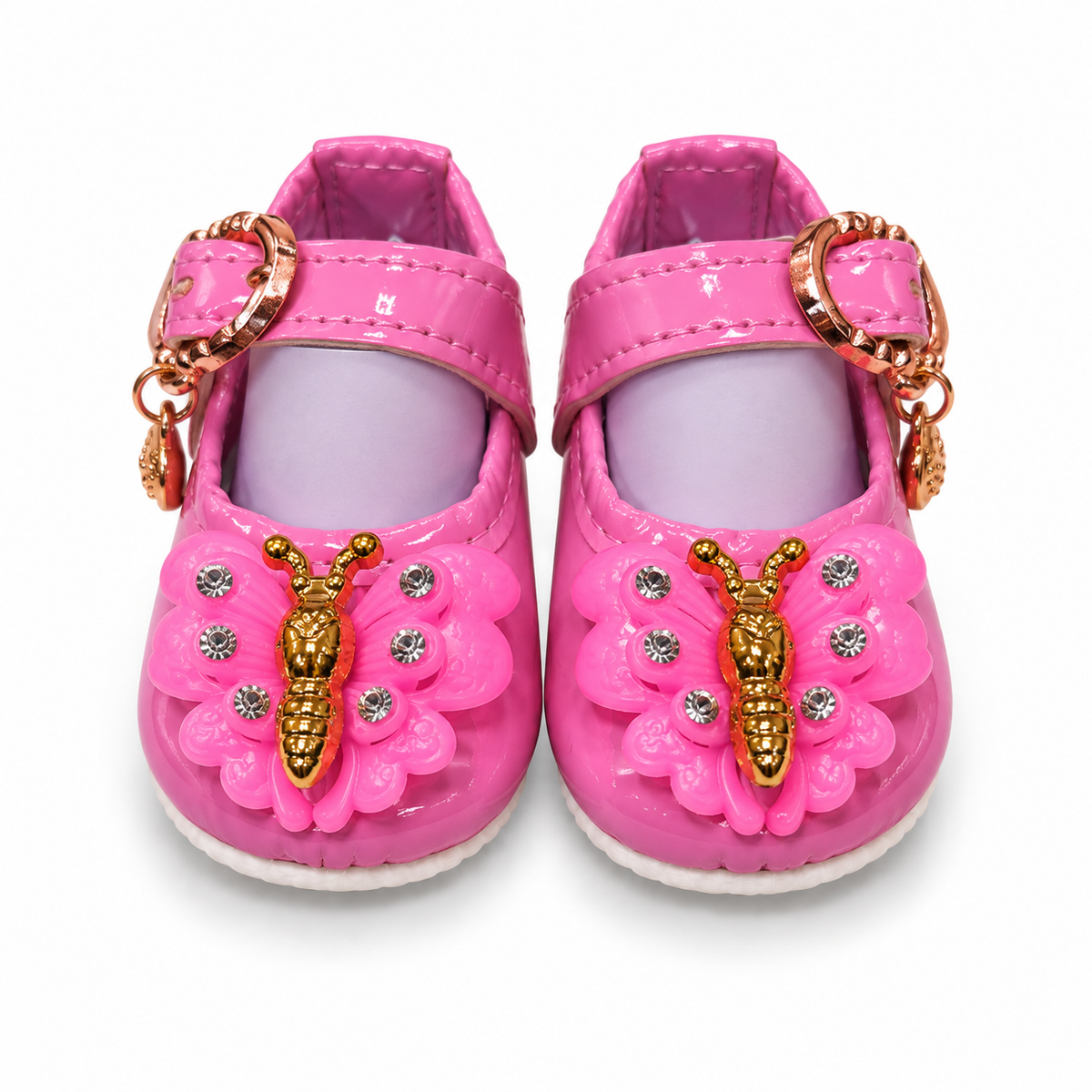 Butterfly Charm Baby Shoes – Hot Pink