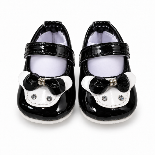 Black Bow Baby Shoes