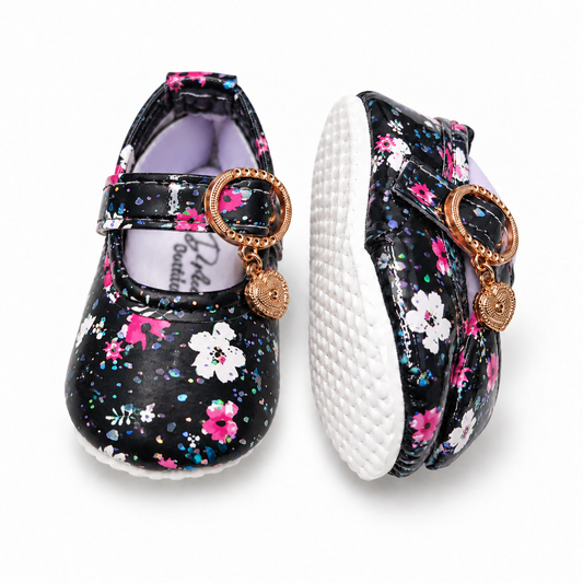 Floral Sparkle Baby Shoes
