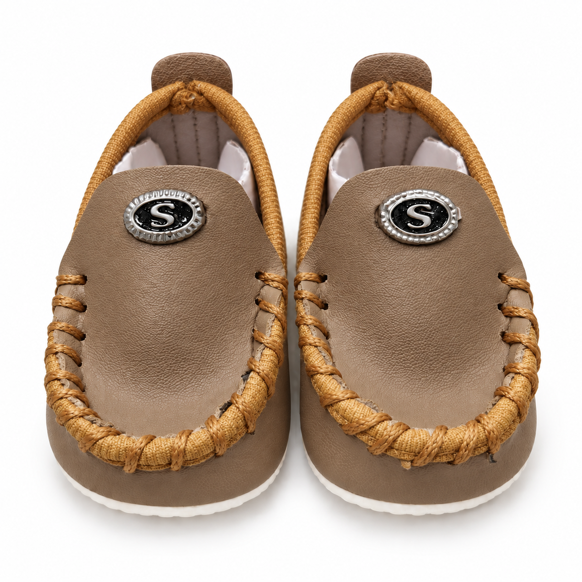 Stitched Moccasin Baby Shoes – Beige