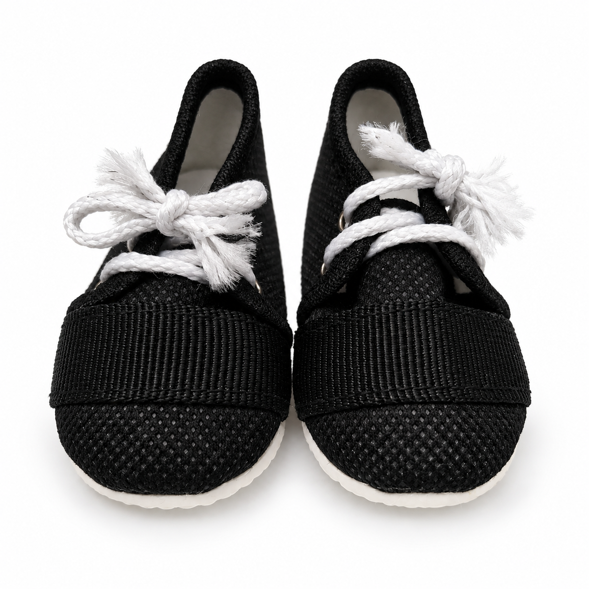 Lace-Up Baby Sneakers – Black