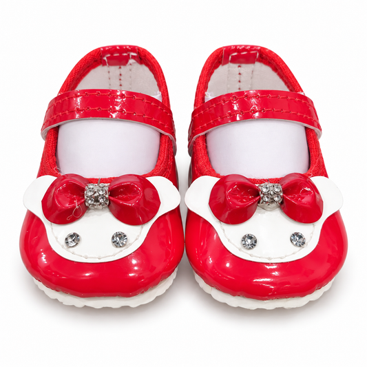 Red Bow Baby Shoes