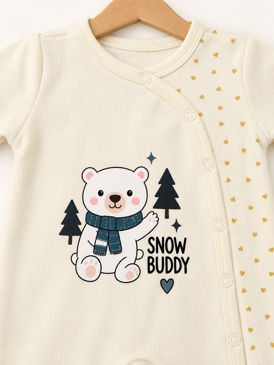 Cream Snow Bear Romper