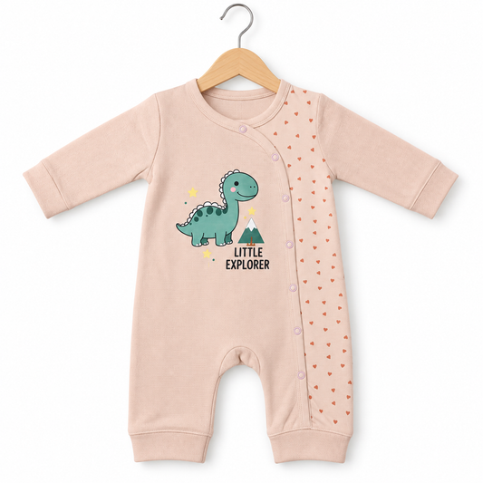 Beige Explorer Dinosaur Romper