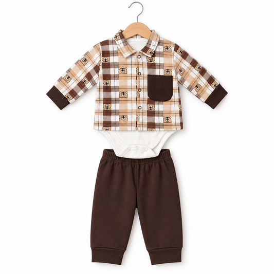 Bear Check Bodysuit Set