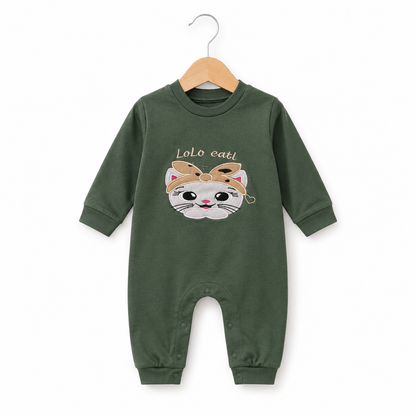 Olive Kitty Bow Romper