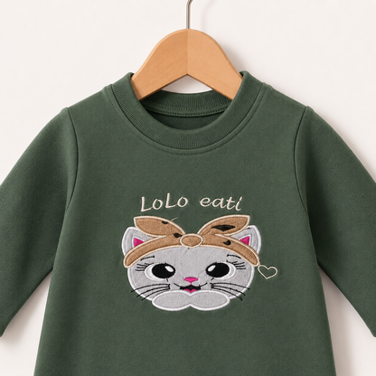 Olive Kitty Bow Romper