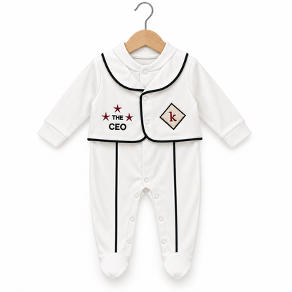 White CEO Jacket Romper