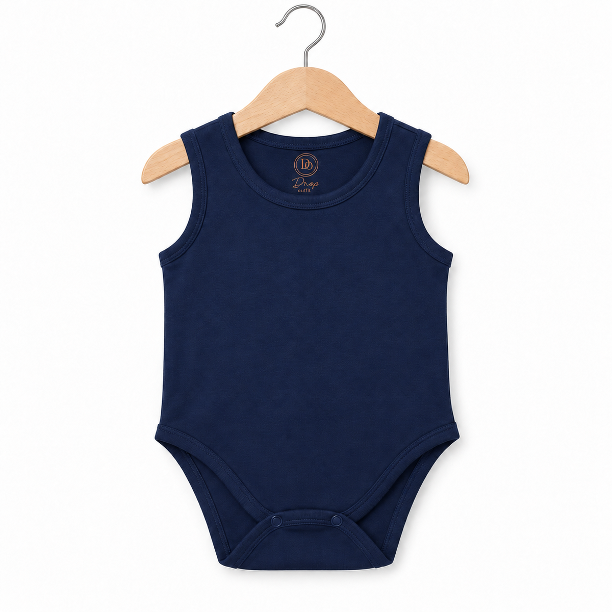 Classic Sleeveless Baby Bodysuit  Navy Blue