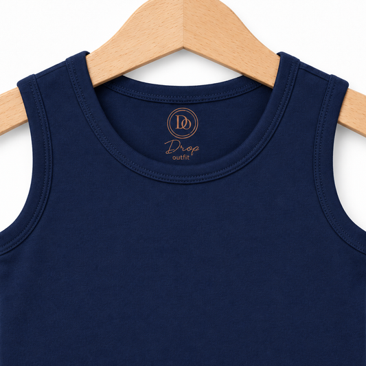 Classic Sleeveless Baby Bodysuit  Navy Blue