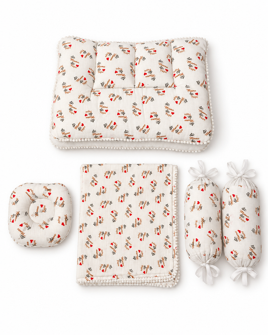 Mama Papa Muslin Baby Bedding Set  5 Pieces