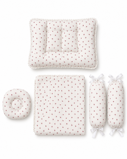 Tiny Floral Muslin Baby Bedding Set 5 Pieces
