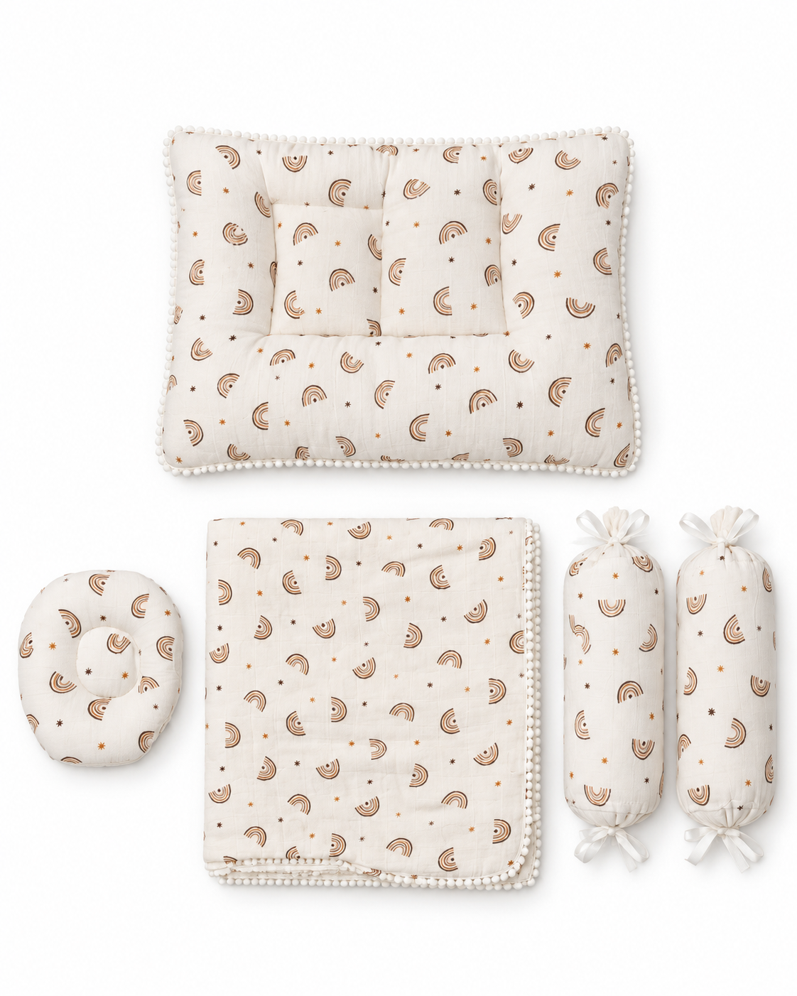 Rainbow Muslin Baby Bedding Set 5 Pieces