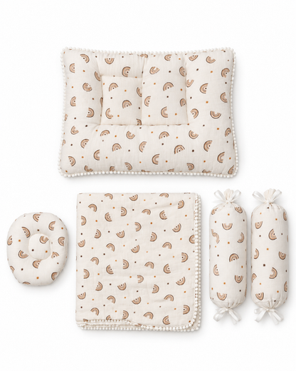 Rainbow Muslin Baby Bedding Set 5 Pieces