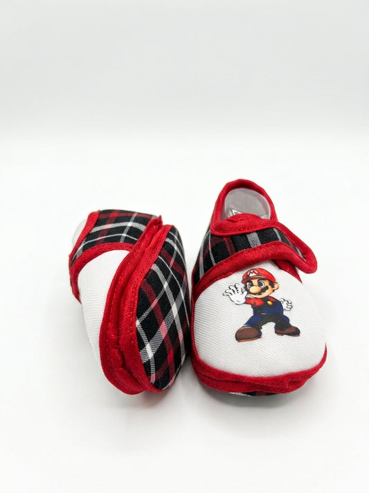 Unisex Mario Print Baby Shoes