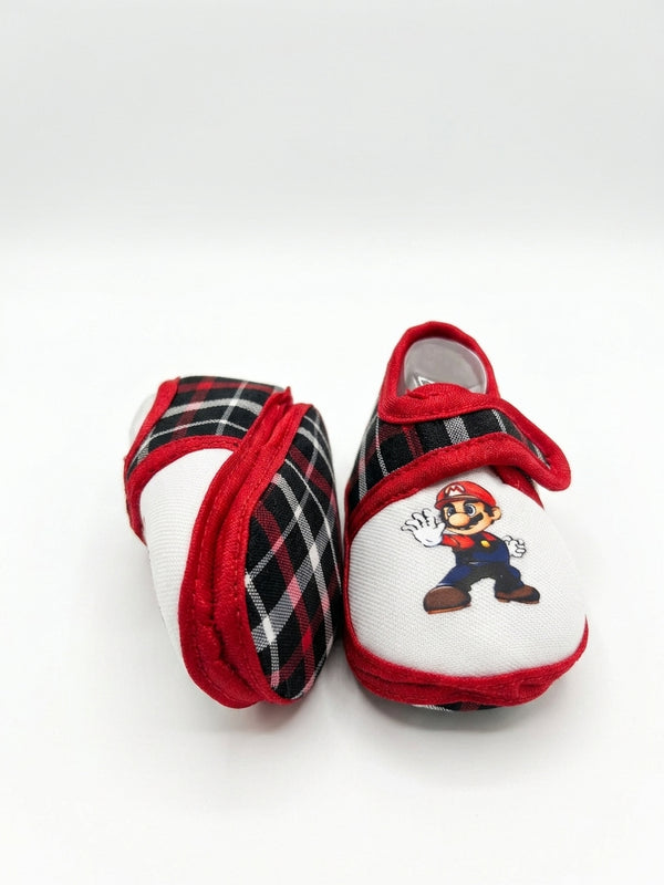 Unisex Mario Print Baby Shoes