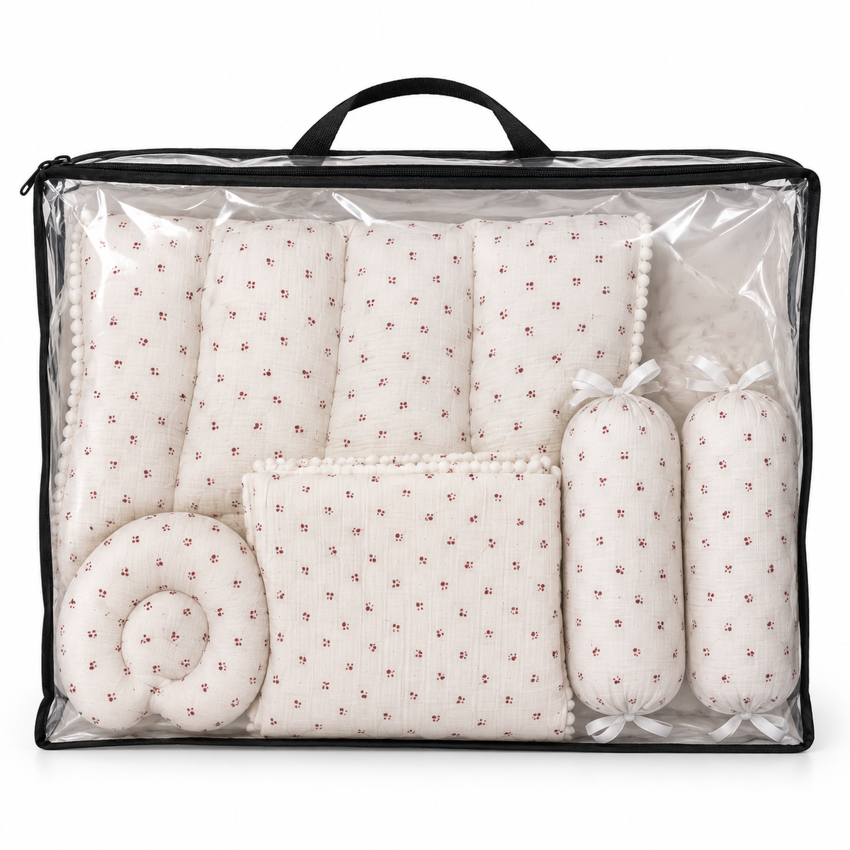 Tiny Floral Muslin Baby Bedding Set 5 Pieces
