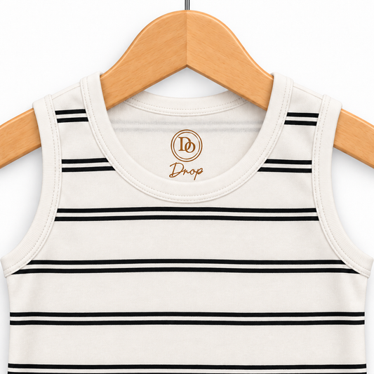 Classic Striped Baby Bodysuit Ivory & Black