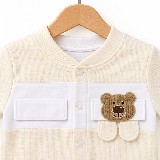 Cream Teddy Bodysuit Set