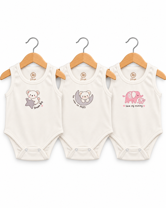 Sweet Dreams Baby Bodysuits Pack of 3